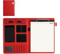 Organisateur de conférence d'affaires, dossier for ordinateur portable, pochette for tablette, fente présentation, stockage cartes(Rood)