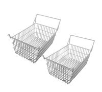 Organisateur de Congélateur Coffre, 2 Pièces, Articles Faciles à Trouver, Paniers de Congélateur, Revêtement PE, Multi-usages avec Poignées pour la Cuisine (50x27cm / 19,7x10,6