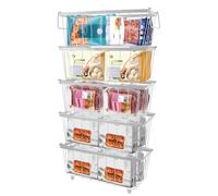 Organisateur de congélateur, paniers de congélation, empilables, organiseurs de tri des produits congelés, paniers de rangement en fil pour congélateur de 5 à 7 Cu.FT (5 blanc)