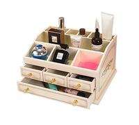 Organisateur de cosmétiques Boîte de rangement en bois for organisateur maquillage avec 3 tiroirs, organisateurs cosmétiques, soins la peau, boîte for pinceaux for commode et salle bain