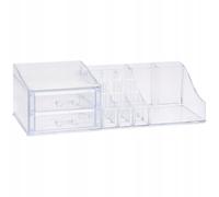 Organisateur de cosmétiques en plastique à compartiments, transparent, 30 cm