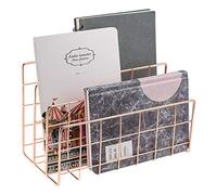 Organisateur de Courrier de Bureau, Trieuse de Courrier à 3 Fentes en MéTal, Classeur Lettres pour Lettres, Courriers, Livres, Cartes Postales et Plus, Porte-Courrier en Or Rose