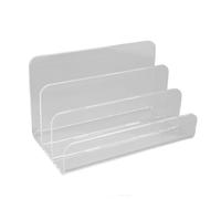 Organisateur de courrier en acrylique à 3 niveaux | Porte-fichiers vertical transparent pour bureau/école/maison | Trieuse de documents peu encombrante avec conception à accès