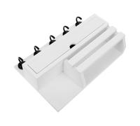 Organisateur de Courrier Mural en Bois Blanc avec Tiroir et 5 Crochets | Montage Mural, Fente pour Lettres, Style Décoratif, Rangement Pratique Cuisine et Entrée