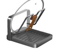 Organisateur De Couvercle De Casserole - Acier Au Carbone | Rangement De Comptoir Avec Plateau | Support De Couvercle De Casserole Pour Une Organisation Soignée De La Cuisine, Un Rangement Peu Encombr