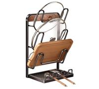 Organisateur de couvercle de casserole - Organisation de rangement d'ustensiles de cuisine avec bac d'égouttage - de couvercle de casserole et de poêle, pour la maison, l'appartement, la ferme