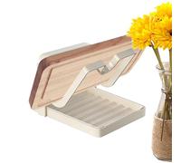 Organisateur de couvercle de casserole - Support de planche à découper en acier de 13,6x18,2x12,3 cm avec repose-cuillère, support de couvercle de casserole | Plateau d'égouttage amovible pour spatule