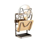 Organisateur de couvercle de casserole | Support vertical cuillère et spatule - Porte-couvercle de casserole avec bac d'égouttement amovible - Pour ranger spatule, assiette, planche à découper