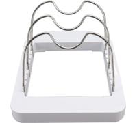 Organisateur de couvercles de casseroles en plastique en forme de U pour la maison et la cuisine Blanc