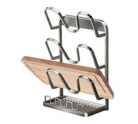 Organisateur De Couvercles De Casseroles Support Multi-Étages avec Plateau | Rangement de Cuisine pour Couvercles Pour Planche à Découper Cuillère Louche Armoire Plan de Travail