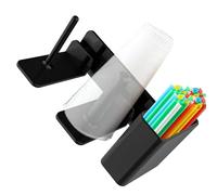 Organisateur de Couvercles,Distributeur de Couvercles et Pailles pour Gobelets Café | Support de Verrerie Murale pour Comptoir Utilisé pour Salle de Sport, Fiançailles, Anniversaire, Mariage