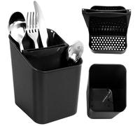 Organisateur de couverts - Noir - Plastique - 14x11x16 cm - Design classique