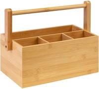 Organisateur De Cuisine, 4 Compartiments, Poignée De Transport, Dimensions: 28 X 15 X 22 Cm, Bambou, Tapas + Friends, Brun, 69802270
