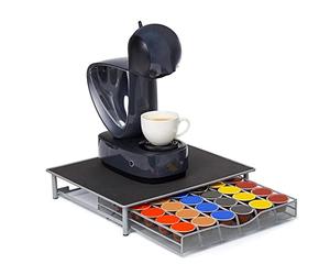 Organisateur de cuisine de tiroir de support de dosette de capsule de café Compatible avec les capsules de magasins de dosettes de Nescafé Dolce Gusto-36 PCS-Gris-39 * 35 * 7.5cm