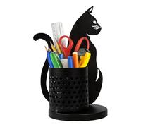 Organisateur de décoration intérieure Pen Cups - drôle en forme de chat, fournisseur de bureau fantaisiste | Mug figurine en métal sculpté, rangement de bureau créatif, crayon divertissant pour