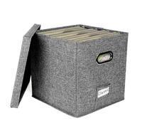 Organisateur de disques - Stockage d'enregistrements en vinyle | Stockage d'album de porte-disque portable empilable, sécurisé avec les couvercles, pochette claire, fournitures de stockage de bureau p