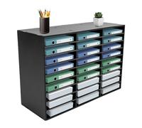 Organisateur de document de bureau, trieur de fichiers pour courrier, papiers, boîte aux lettres, école, salle de classe, 27 compartiments pour la maison, l'école, le bureau, noir