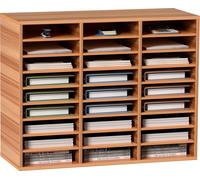 VEVOR Organisateur de Bureau en Bois Trieur de Fichiers 27 Compartiments Blanc