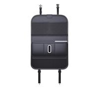Organisateur de dossier de siège de véhicule avec plateau pliable, poches de rangement en similicuir, porte-gobelet, fente pour mouchoirs pour les rangées arrière, poche rabattable pour mouchoirs de