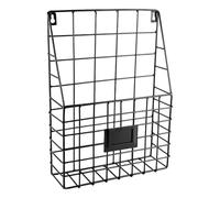 Organisateur De Dossiers Mural - Fil Métallique 28x10x40cm | Porte-Revues Résistant À L'Humidité | Classeur Vertical Monté Au Mur | Panier Suspendu Pour Bureau, Documents, Courrier Et Classement