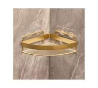 Organisateur de douche de salle de bain Étagère de douche adhésive, étagères de douche d'angle à montage mural, organisateur de douche en acrylique sans perçage avec clôture en métal, noir/or étagères