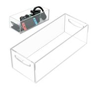 Organisateur De DVD - Porte-transport Empilable 16x6x4,9 Pouces, Poubelle De Stockage En Plastique Transparent, Étui De Poignée Facile | Récipient En Haut Ouvert À Usage Lourd Avec Poignée Intégrée