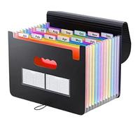 Organisateur De Fichiers AccordéOn Lot de 2 chemises extensibles à 12 poches, format A4, organiseur dossiers, grande capacité, portable, accordéon Pour ChèQues, Cartes