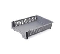 Organisateur de fichiers empilable, Support de fichiers, Mode Organiseur de Bureau, Support de papiers, Plateau de Rangement de fichiers A4, Style Archives pour Courrier(Gray,M)