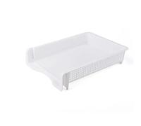 Organisateur de fichiers empilable, Support de fichiers, Mode Organiseur de Bureau, Support de papiers, Plateau de Rangement de fichiers A4, Style Archives pour Courrier(White,M)