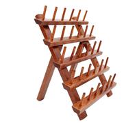 Organisateur de fil à coudre : étagère à fil à broder en bois de 30 bars avec pieds pliants, support de bobine pour fil et bobine, récipient de rangement d'artisanat pour croche