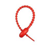 Organisateur de fil câble réutilisable en Silicone, 10 pièces, enrouleur stockage, attaches sac cordon, Clip fixation alimentaire, attache ligne données(215mm red)