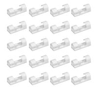 Organisateur de fil collant - Clips de cordon adhésifs, fixation compacte, module durable, conçu avec un système de support en acrylique ABS | Clips de câble transparents, blanc et noir, 20 pièces, 1,