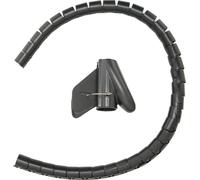 Organisateur de gaine de câble Tube d'enroulement de gestion de fil enroulé Type ouvert avec clip 10meter Noir(Dia16mm )
