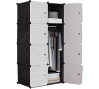 Organisateur de garde-robe, armoire de rangement en panneau de résine, facile à installer, armoire de rangement, pour rénovation de chambre/dortoir/salle de location, N (taille : 8 portes)