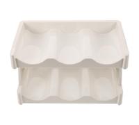 Organisateur de Gobelets Double Couche en Plastique Beige pour Bureau | Structure à Deux Niveaux, Berceaux Anti-roulement, pour Tumblers et Flacons sous Placard Cuisine