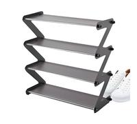 Organisateur de grille à chaussures à 4 niveaux - Étagère de rangement de chaussures, support de chaussures étroit | Organisateur de chaussures empilable, grille à chaussures imperméable légère