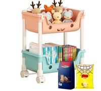 Organisateur de jouets pour enfant - Unité de rangement mobile - Étagère d'affichage pour livre d'enfant - Conteneur de jouets avec poubelles pour salle de jeux, organisateur de littérature pour