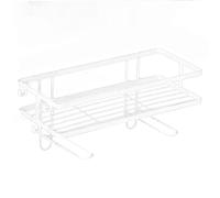 Organisateur de la Plate-Forme de Toilette à Grande capacité, Fer Imperméable sur L'entrepôt de Toilettes, Installation sans Indigène, Pratique et Pratique (Blanc monocouche)