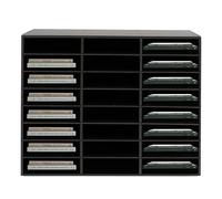 Organisateur de littérature à 24/36 compartiments - Organiseur de bureau - Porte-documents - Pour livres, magazines (noir, 73,7 x 30,2 x 59,6 cm)