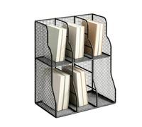 Organisateur de livres | Double niveau métal gain d'espace | Porte-documents vertical de bureau | Pour cahier papier document courrier classeur bureau à domicile école salle de ortoir