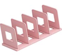 Organisateur de livres Porte-documents PP Minimaliste vertical 4 fentes Trieur de dossiers pour salle de classe, bureau, maison (rose)