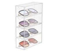 Organisateur de lunettes en acrylique : vitrine à lunettes à 4 couches, boîtes de collection polyvalentes, support durable pour acryliques sans lunettes, montres | Accessoire de rangement de