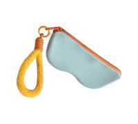 Organisateur de lunettes en silicone - Sac de câble - Adaptateur de charge - Structure durable - Étui polyvalent en silicone, bleu