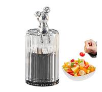 Organisateur de luxe pour boules de coton en forme d'ours, porte-coton-tige créatif | Distributeur de porte Qtip - Porte-brosse à cure-dent anti-poussière pour salon, salle à manger, chambre à coucher