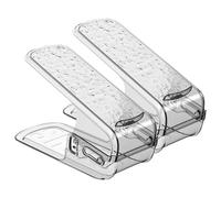 Organisateur de machines à sous, stockage à double couche 2PCS, conception d'économie d'espace, supports clairs empilables, 25,5x11x15cm, hauteurs réglables, parfaite pour l'organisation du placard