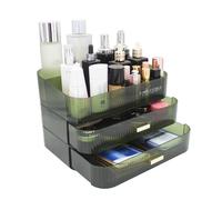 Organisateur de maquillage avec 2 tiroirs, organisateur de cosmétiques pour chambre à coucher et salle de bain, plan de travail vanité, grande capacité, boîte de rangement pour soins de la peau,