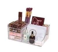 Organisateur De Maquillage - Boîte De Cosmétique De Grande Capacité | Supports De Maquillage Transparents Ajustables Montre Pour Bijoux Support Cosmétique Bijoux Soins Des Ongles S, A : Three Drawers