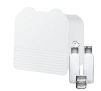 Organisateur de maquillage mural - porte-rangement de salle de bain à la main avec deux compartiments | Organisateur mural anti-poussière pour coton-tiges, boules de coton, coussinets sanitaires et ac