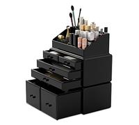Organisateur de maquillage organisateur cosmétique (6D, noir)