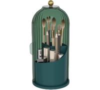 Organisateur de maquillage, Organisateur de parfum, Soins de la peau, Table de maquillage avec couvercle anti-poussière 360° rotatif, Rangement de maquillage pour salle de bain, Entièrement vert